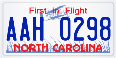 NC license plate AAH0298
