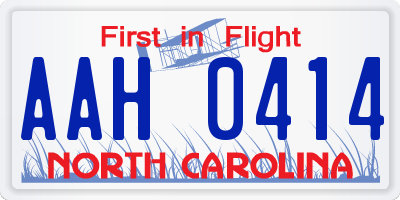 NC license plate AAH0414