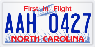 NC license plate AAH0427