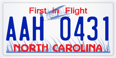 NC license plate AAH0431