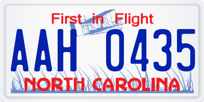 NC license plate AAH0435