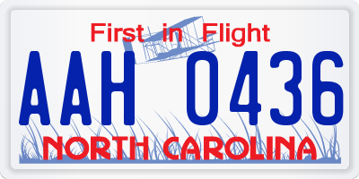 NC license plate AAH0436