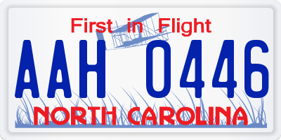 NC license plate AAH0446