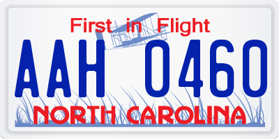 NC license plate AAH0460