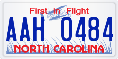 NC license plate AAH0484