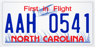 NC license plate AAH0541