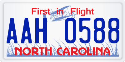 NC license plate AAH0588