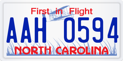 NC license plate AAH0594