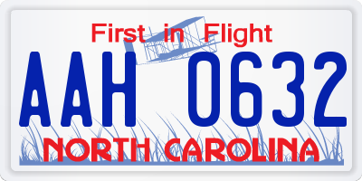 NC license plate AAH0632