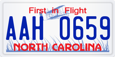 NC license plate AAH0659