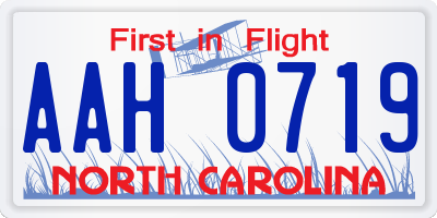 NC license plate AAH0719