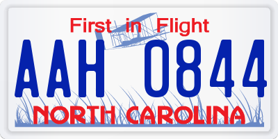 NC license plate AAH0844