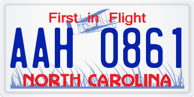 NC license plate AAH0861