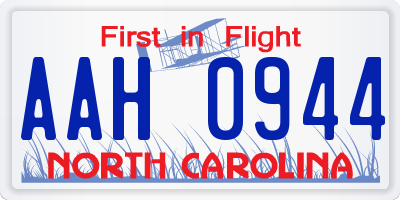 NC license plate AAH0944