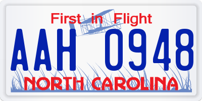 NC license plate AAH0948