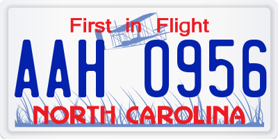 NC license plate AAH0956