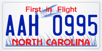 NC license plate AAH0995