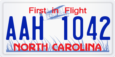 NC license plate AAH1042