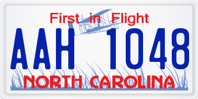 NC license plate AAH1048