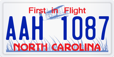 NC license plate AAH1087