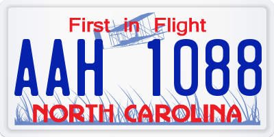 NC license plate AAH1088