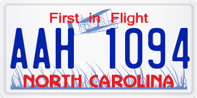 NC license plate AAH1094
