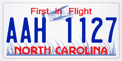 NC license plate AAH1127