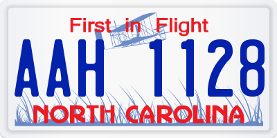 NC license plate AAH1128