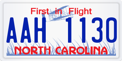 NC license plate AAH1130