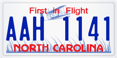 NC license plate AAH1141