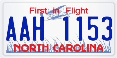 NC license plate AAH1153