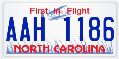 NC license plate AAH1186