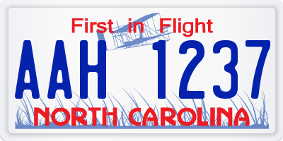 NC license plate AAH1237