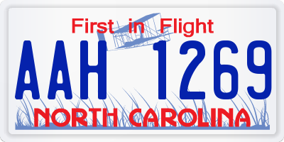 NC license plate AAH1269