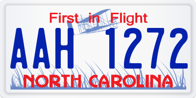 NC license plate AAH1272