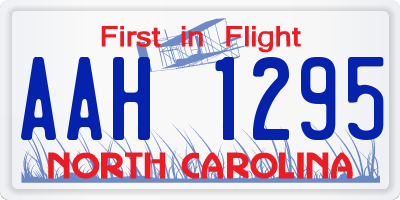 NC license plate AAH1295