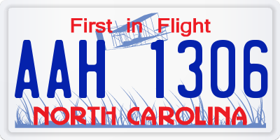 NC license plate AAH1306