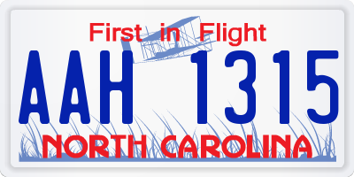 NC license plate AAH1315