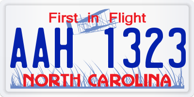 NC license plate AAH1323