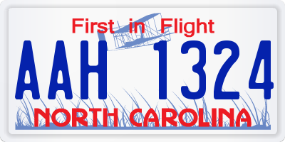 NC license plate AAH1324