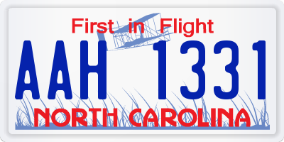 NC license plate AAH1331