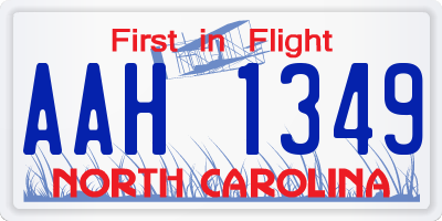 NC license plate AAH1349