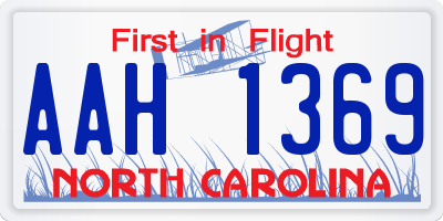 NC license plate AAH1369