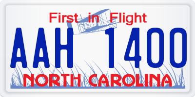 NC license plate AAH1400