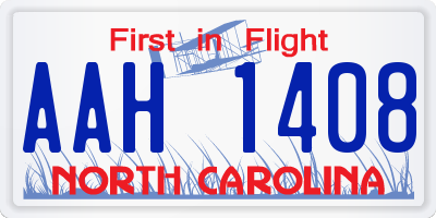 NC license plate AAH1408
