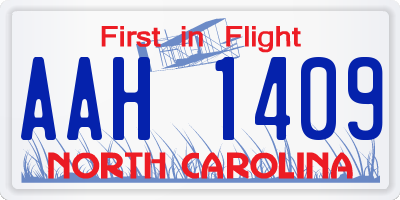 NC license plate AAH1409