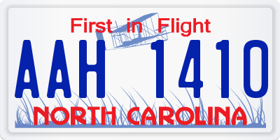 NC license plate AAH1410