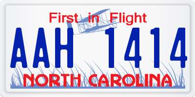 NC license plate AAH1414