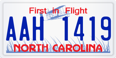 NC license plate AAH1419