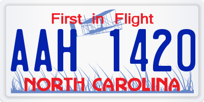 NC license plate AAH1420